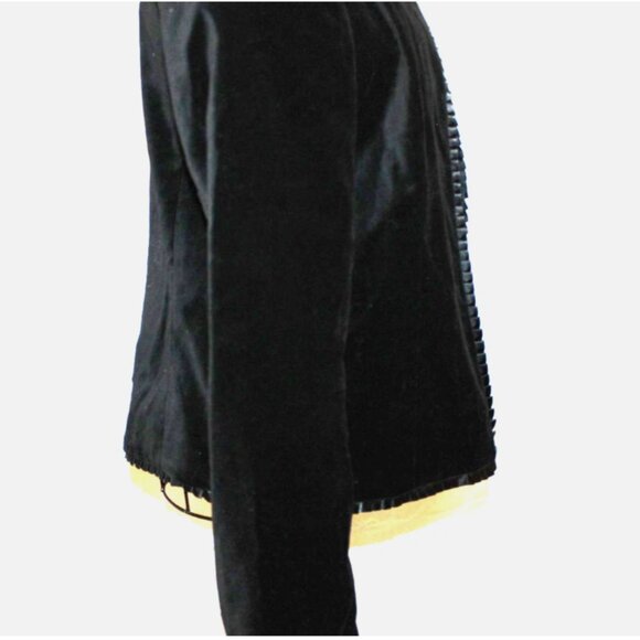 JG Hook Black Velvet Blazer Vintage Jacket with Satin Trim Sz 10 Long Sleeve - Picture 5 of 8